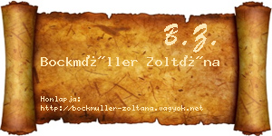 Bockmüller Zoltána névjegykártya